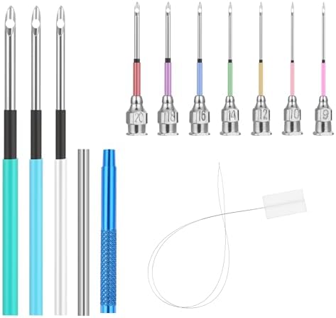 13 PCS Punch Needle Kit Embroidery Punch Needle Tool Punch Needles with Handles Punch Embroidery Kit with 10 Sizes Embroidery Tool Punch for Adults Beginner Cross Stitch DIY Craft