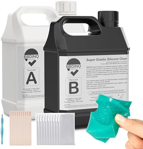 BBDINO Super Elastic Silicone Mold Making Kit 8A Clear 1 Gallon 8.8 lbs