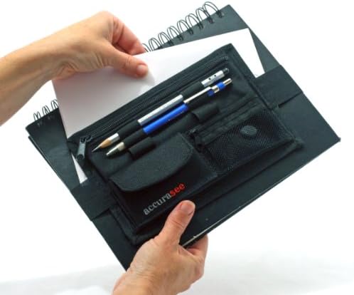 Accurasee Sketch Caddie for Artist - Art Supply Carrier with Elastic Band Attachment for Portfolio Sketch Book, Art Binder, Notebook, Art Organizer