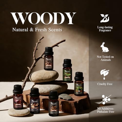 Woody Essential Oils Gift Set,Wood Fragrance Oil for Diffuser
