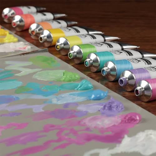 Tusc & Pine Artist Oil Paint - Warm & Cool Luminous Set of 10 Assorted Colors, 40 ml each, Non-Yellowing, Rich & Creamy Consistency, Maximum Pigment Load, Small Batch Milled Oil Paints Made in the USA