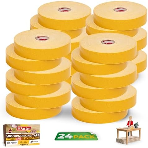 XFasten Bulk Double Sided Woodworking Tape 1-inch, 2,592 Feet Total (24-Pack) Residue-Free Removable Double Sided Tape for Woodworking Router Template, Woodworkers CNC Routing Machine