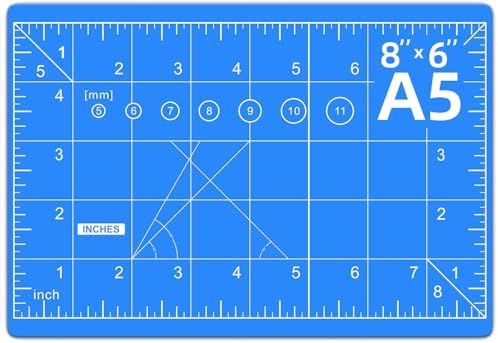 DIYSELF 8in×6in Cutting Mat, Self Healing Cutting Mat, A5 Craft Mat | A5 Cutting Mats for Sewing Hobby Fabric Project, 5-Ply Craft Cutting Board Double Sided, Craft Mat, Quilting Cutting Mats