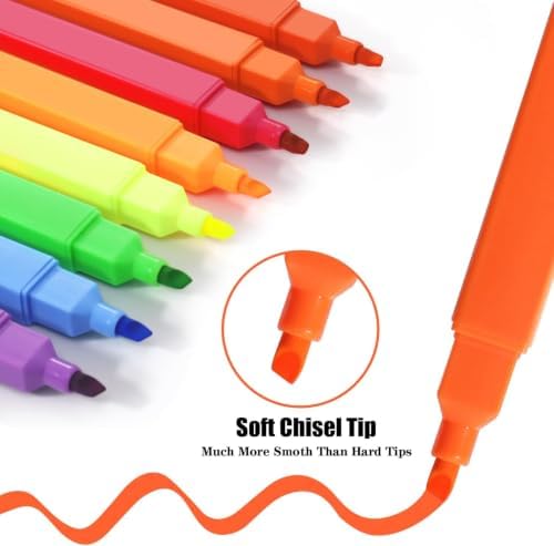 Vitoler Highlighters Assorted Colors,Bright Color, Chisel Tip 12pcs | Aesthetic,Cute Pastel,high quality for bible study,books,journal,writing,school office