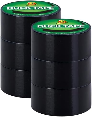 Duck Brand Color Duct Tape, 6-Roll, Black (1265013_C)