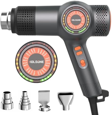 Heat Gun 1800W Fast Heating Hot Air Gun with 4 Nozzles for Vinyl Wrap & DIY