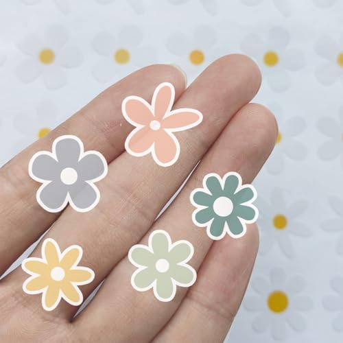 70 X Colorful Daisy Stickers for Laptop & Phone, Small Floral Vinyl Stickers Cute Aesthetic Mini Flower Decals for Water Bottle iPhone Case Notebook, 1 Inch