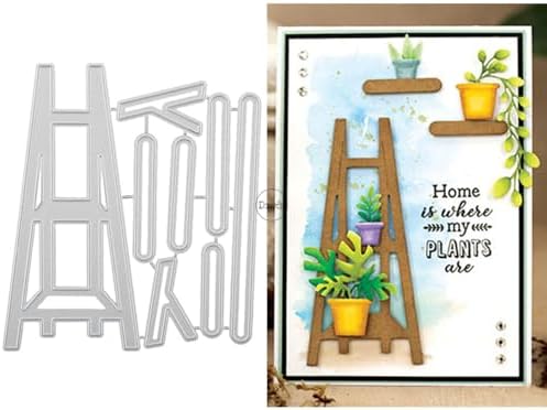 Patchwork Potted Plant Rack Metal Cutting Dies for Card Making