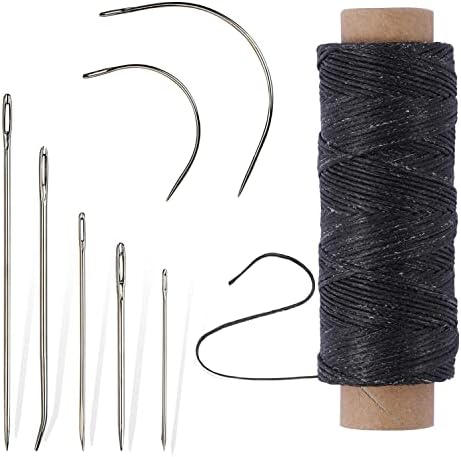 55 Yards Waxed Thread with 7 Leather Needles for Hand Sewing
