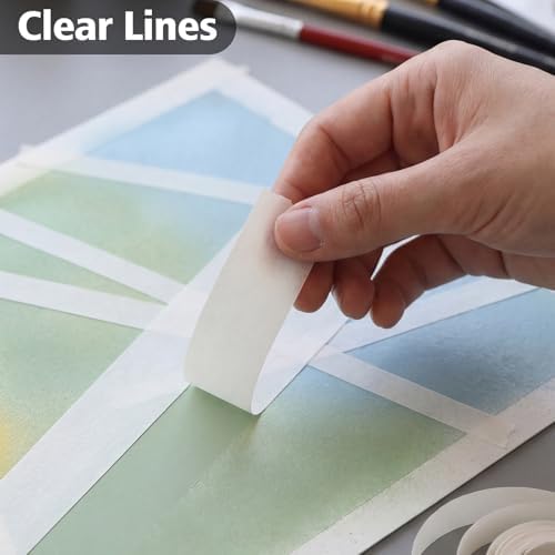 3 Rolls Artist Tape 0.24IN+0.5IN+1IN×164FT Watercolor Tape, Acid Free Artist Tape for Watercolor Paper Painting Masking Framing (0.24IN+0.5IN+1IN)