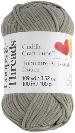 Loops & Threads Cuddle Craft Tube Yarn – Medium (4) Cotton Nylon Blend, Soft Tube Yarn for Knitting, Crochet & Crafts, Ideal for Apparel, Accessories & Decor, 109 yd / 3.52 oz Skein, 8 Pack