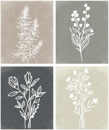 Yeaqee 4Pcs Diamond Art Kits for Adult Gem Painting Kit, Line Floral