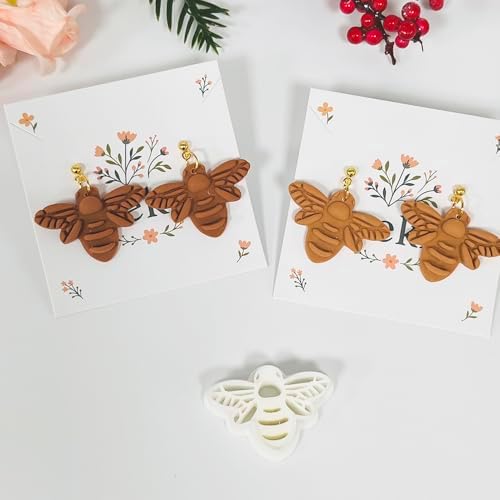 Xaekicr Bee Shape Polymer Clay Cutters Set – Clay Earring Cutters for Handmade Earrings, Clay Tools and Polymer Clay Molds for Jewelry Making