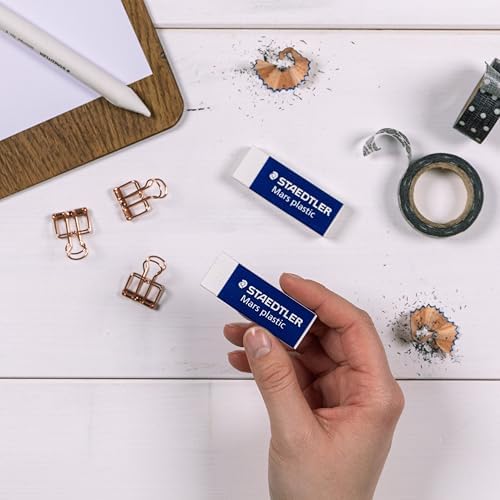 STAEDTLER Mars Plastic Vinyl Erasers (4-Pack), White Erasers for Clean & Precise Results - Latex-Free, Minimal Crumbling, Made in Peru