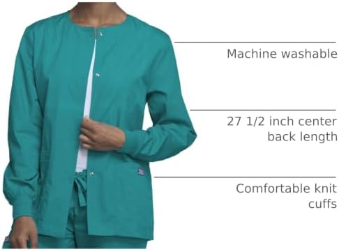 Cherokee WW Originals Scrubs Jacket for Women Snap Front 3 Pockets