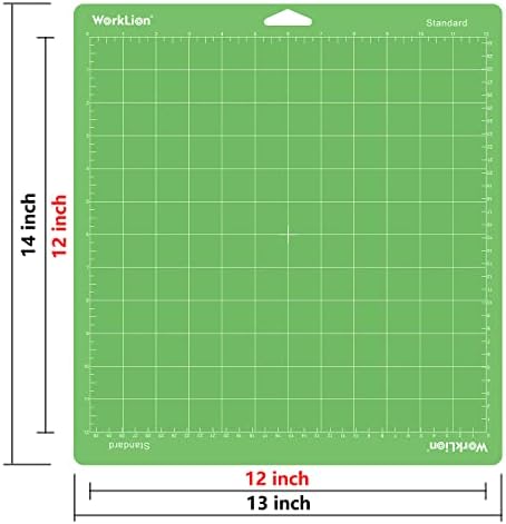 WORKLION 12x12 Standard Cutting Mat（3Pack) Compatible With Explore One/Air/Air 2/Maker Standard Adhesive Sticky Green Quilting Cricket Replacement Vinyl Cutting Mat