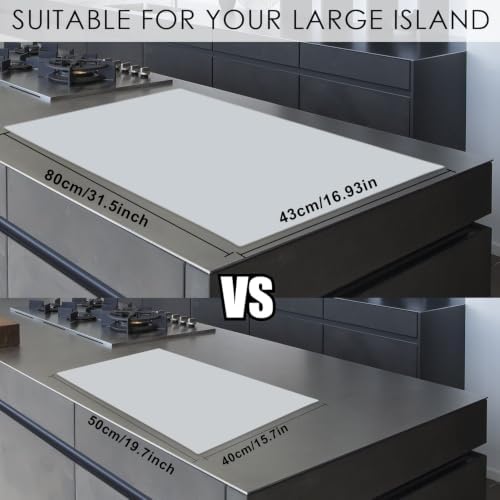 Extra Large Silicone Mat, 31.5x16.9 Inch Heat Resistant Mat for Kitchen Counter, Non-Stick Silicone Baking Mat for Dough and Pastry, Thick Silicone Pad Countertop Protector, Gray