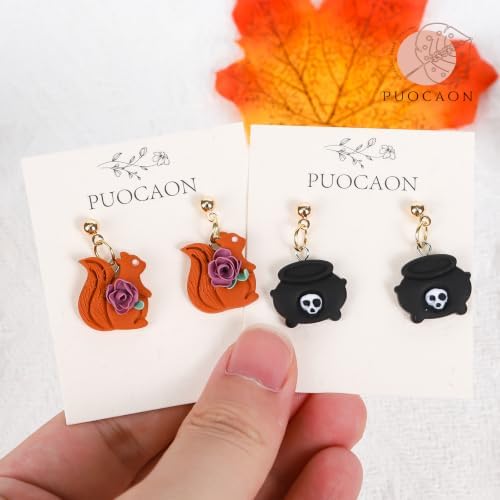 Puocaon Fall Halloween Polymer Clay Cutters for Jewelry Earring Making
