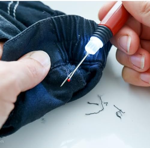 Madam Sew Lighted Seam Ripper with LED Light Illumination | Remove Stitches and Seams with Precision | Thread Ripping Sewing Tool