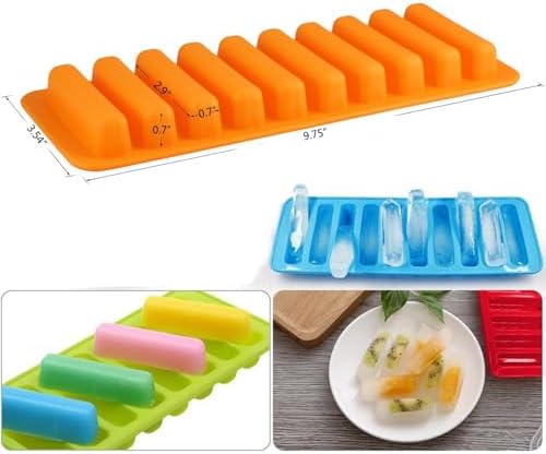 10 Cavity Long Stick Silicone Candy Chocolate Molds Set Of 4
