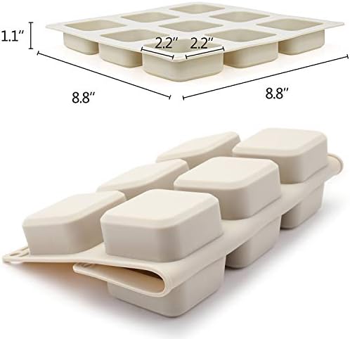 Hedume 4 Pack Silicone Soap Molds, 9 Cavities Square Soap Mold DIY Handmade Silicone Mold for Soap Making, Pudding, Muffin, Loaf, Brownie, Cornbread