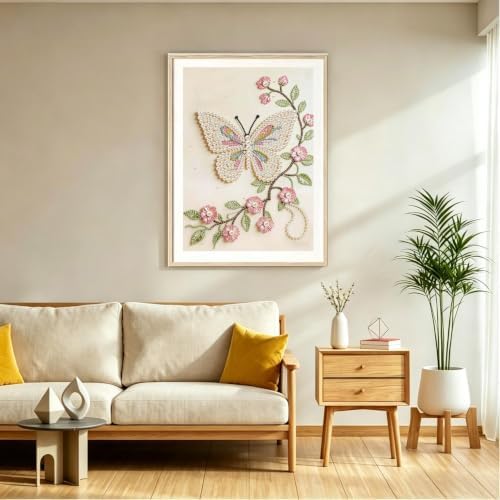 Butterfly Pearl Diamond Painting Kits for Adults,5D Diamond Art Pearl Kits