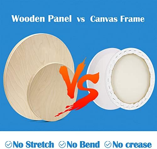 Falling in Art 4 Pack 8'' &12'' Unfinished Round Birch Wood Panels