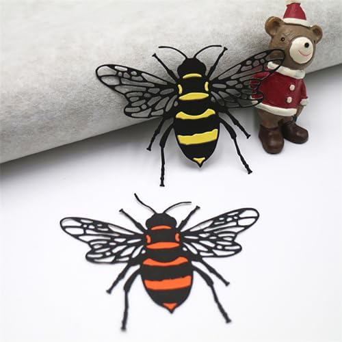 Scrapbooking Die-Cuts, Layer Frame Net Set Metal Cutting Dies for Card Making, Paper Craft Template, Background Embossing Stencils, DIY Album Décor (Little Bee-8.5x6.5cm)