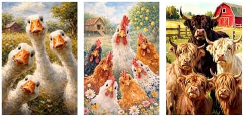 Vesmiral 3 Pack Diamond Art Kits for Adults 12x16inch