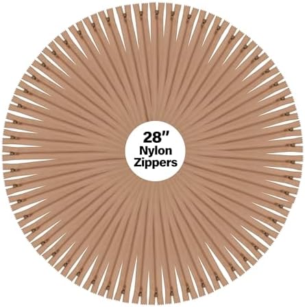 Mandala Crafts 40 PCs Tan Closed-End 28 Inches Nylon Zippers for Sewing