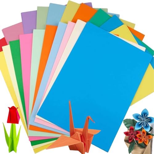 100 Sheets Coloured Paper A4 - Cezmkio 70gsm Coloured A4 Paper Assorted in 20 Colour Handmade Copy Paper Pastel Paper for DIY Arts & Colorful Projects (8.5 x 11.7 inch)