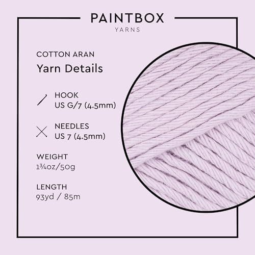Paintbox Yarns 100% Cotton Aran Yarn 1.76oz / 50g, 93yds / 85m