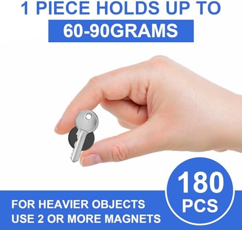Towjug Round Magnets with Adhesive Backing, 180 Magnetic Dots 0.8" x 0.08"