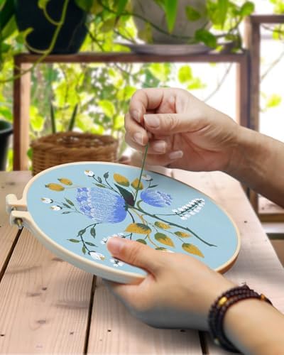 TINDTOP Embroidery Kit for Adult, Flower Embroidery Kit for Beginners