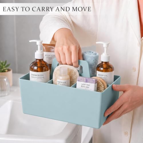 Multipurpose Caddy Organizer with Handle Plastic Desk Storage, Blue