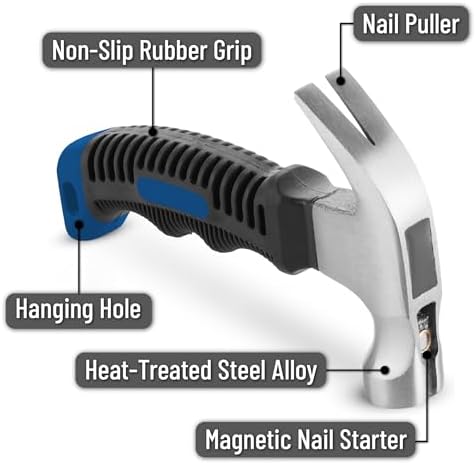 Mr. Pen- Claw Hammer, 8oz, Blue, Magnetic