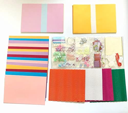 Huralona Greeting Card Making Supplier Envelope Kit Gift Anniversary Craft | Handmade DIY Card Kits 15 Cards 15 Envelopes and Dec Accessories for Birthday Thanksgiving Christmas Wedding Invitation