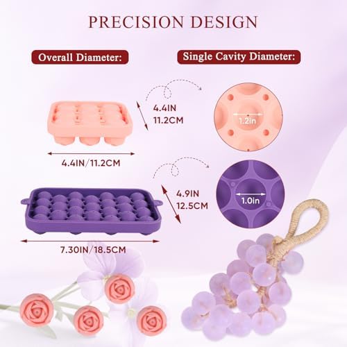 DIY Soap Making Kit, Soap Molds 2 Pack - Purple Circle & Rose Shapes with Hemp Rope, Black & White Ribbon for Handmade Soap (Soap Base Not Included), Teacher Appreciation, Back to School, Wedding Gift