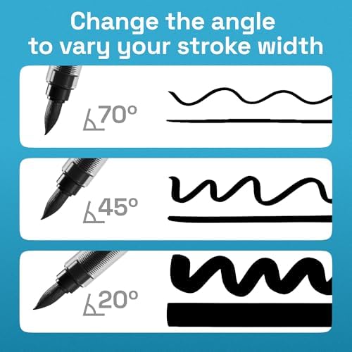 ARTISTRO Black Paint Pens - Brush Tips - Set of 5