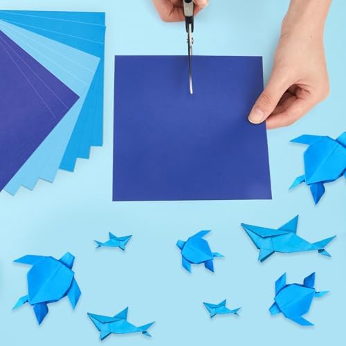 Kigeli 300 Sheet Origami Paper 6 x 6 Inch Square, Blue