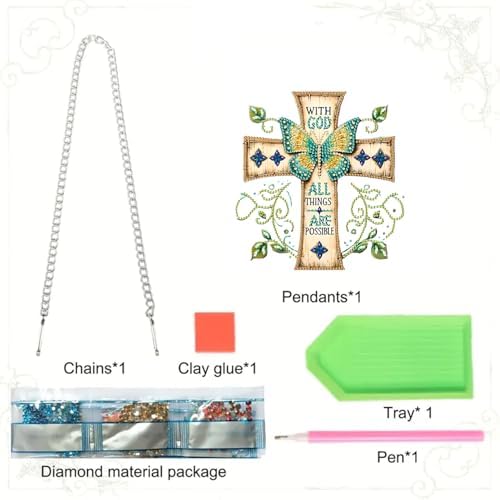 RYMILIE Hanging Diamond Art Kits for Adults Butterfly Cross 8x8inch