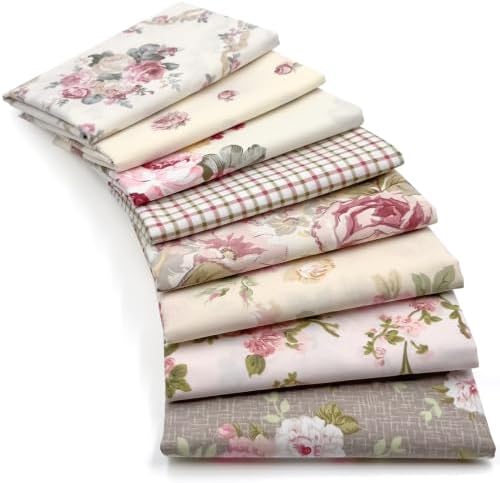 Aubliss 8pcs Fat Quarter Fabric Bundles (100% Cotton - 20'' x 20'')