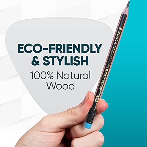 KOALA TOOLS | Bear Claw Pencils 1-Pack (6 Pencils) - Fat, Thick, Strong, Triangular Grip, Graphite, 2B Lead with Eraser - Suitable for Kids, Art, Drawing, Drafting, Sketching & Shading
