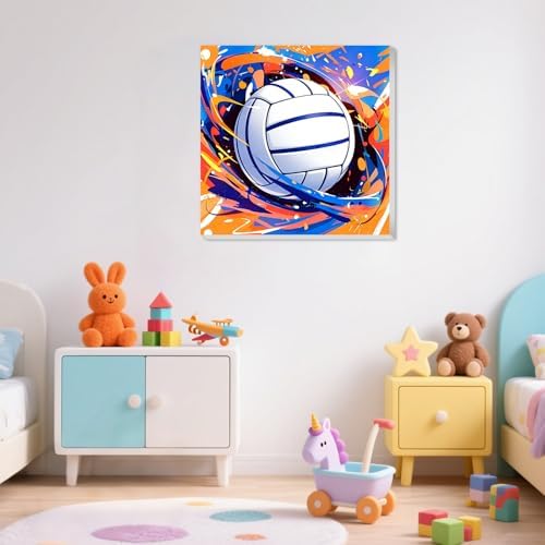XTCIXAL Paint by Numbers Kit for Kids, Volleyball, 8X8 inch