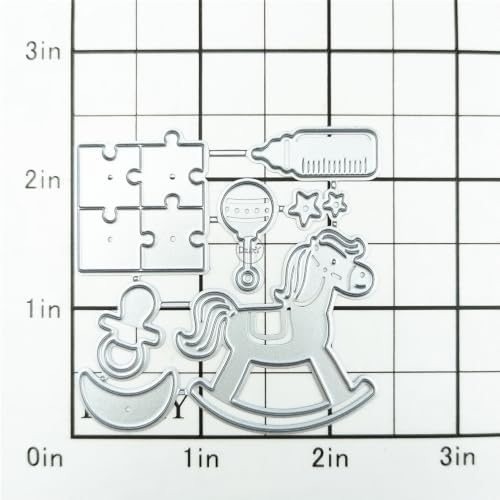 Rocking Horse Bottle Metal Cutting Dies for Card Making