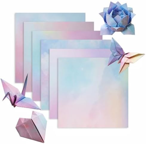 200 Sheets Origami Paper 6" x 6", 6 Designs Square Origami Paper Kit, Square Craft for Crafts Projects Scrapbook Decor