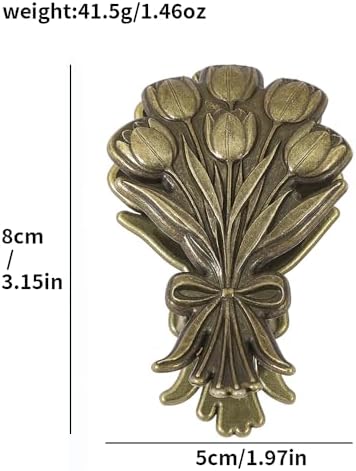 Vintage Plant Metal Bookmark Clips - Tree of Life/Tulip/Ginkgo Leaf Journal Clips, Traveler's Notebook Accessories, an Ideal Gift for Book Lovers and journaling Enthusiasts (Tulip Style A)