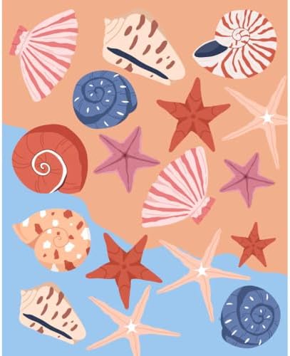 Pink Picasso Paint by Number Kit, All Ages, 8x10, See Some Shells | Mid Century Modern Collection, Acrylic Paints and Brushes included, Pre-printed high quality canvas, DIY art kit, Gift-ready