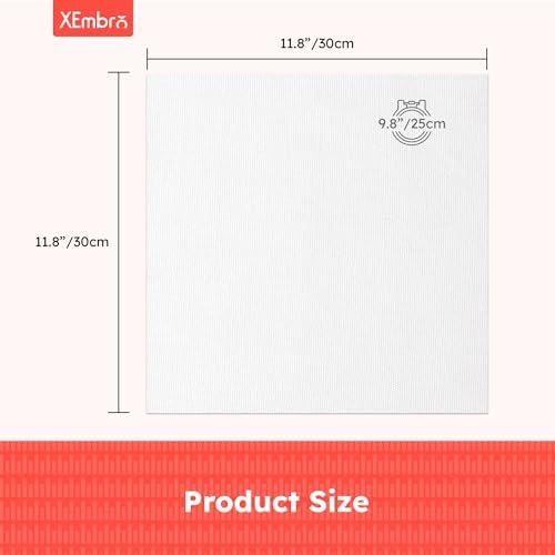 12 PCS White Embroidery Fabric, Pre-Cut Embroidery Cloth Fabric Squares for DIY Sewing, Needwork and Home Decoration (11.8 x 11.8 Inch)