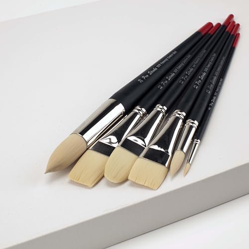 Creative Mark Powercryl Ultimate Acrylic Paint Brushes - Explorer Set of 5, Artist Paint Brushes, 3 Diameters of Synthetic Hair Filament, Fine Control of Heavy Acrylics, Water Soluble Oils, and More